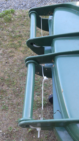 3:15pm - Upon returning outside, double check to make sure your Roadkill-esque ziptie repair to hold the Compost Bin lid on is still holding (it is...zipties solve everything). Bonus caterpillar included on bottom ziptie.